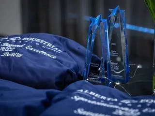 Blue prize coolers and star trophies for Annual Award winners
